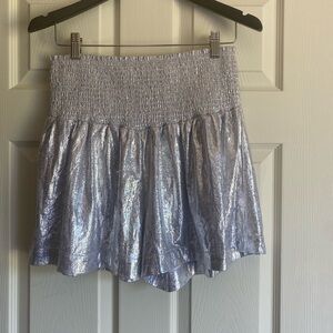 Shimmering Silver High Waist Women's Shorts NWT Makarthy